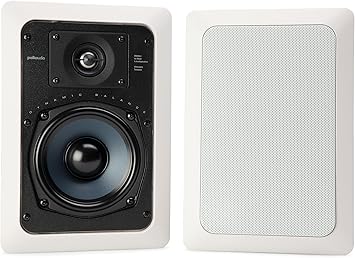 Polk Audio RC55i 2-Way Premium in-Wall 5.25" Home Stereo Speakers | Perfect for Damp and Humid Indoor/Outdoor Placement - Bath, Kitchen, Covered Porches (White, Paintable Grille), 1 Pair