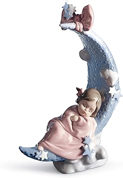 LLADRÓ Heavens' Lullaby Girl Figurine. Porcelain Girl Figure.