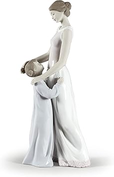LLADRÓ Someone to Look Up to Mother Figurine. Porcelain Mother Figure.
