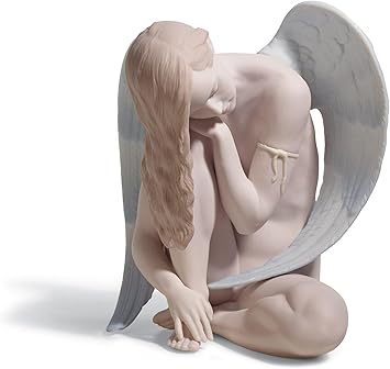 LLADRÓ Wonderful Angel Figurine. Porcelain Angel Figure.