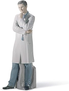LLADRÓ Male Doctor Figurine. Fair Skin. Porcelain Doctor Figure.