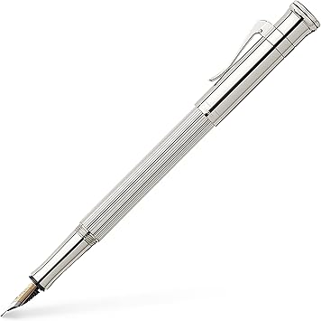 Faber Castell 148570 Fountain Pen, Medium, Medium Point, Classic Collection, Sterling Silver