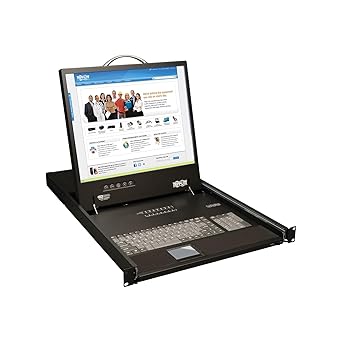 Tripp Lite NetController 8-Port Rackmount Console KVM Switch Steel with 19-Inch LCD Screen, Touchpad & Keyboard, Daisy-Chain up to 248 Devices, 1URM, 1-Year Warranty (B040-008-19)
