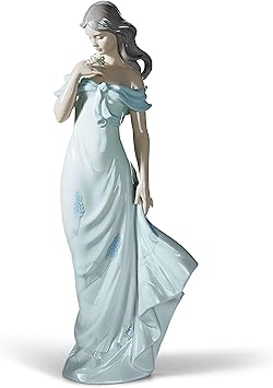 LLADRÓ A Flower'S Whisper Woman Figurine. Porcelain Woman Figure.