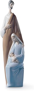 LLADRÓ Large Glossy Porcelain Nativity Figure. Christmas Decoration. Porcelain Holy Family