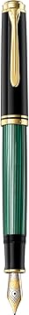 Pelican M800 EF Fountain Pen, Extra Fine Point, Green Stripe, Souverane
