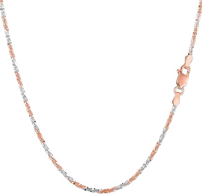 Jewelry Affairs 14k White Gold Sparkle Chain Necklace, 0.9mm
