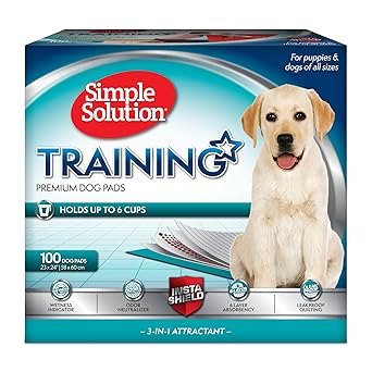 Simple Solution Puppy Training Pads – Large Leak-Proof Potty Pads for Dogs – Disposable with Odor Control and Absorbent Core for Floor Protection – 23 x 24 Inches – 100 Count