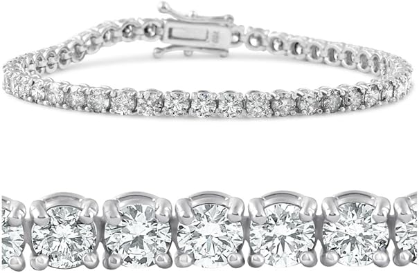 Pompeii 7ct Diamond Tennis Bracelet 14K White Gold Women's 7" Round Cut
