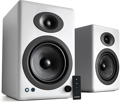 Audioengine A5+ Powered Bookshelf Speakers – 150W High-Fidelity Studio Monitors for Music, Gaming, Turntables & Home Theater