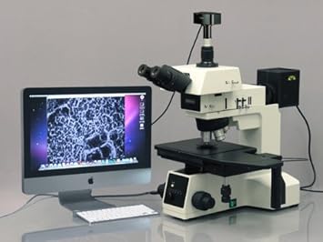 AmScope ME600TZC-5MA Digital Episcopic Trinocular Metallurgical Microscope, 50X-2500X Magnification, PL10x and PL25x Extreme Widefield Eyepieces, Infinity Plan Long Working Distance Objectives, Kohler