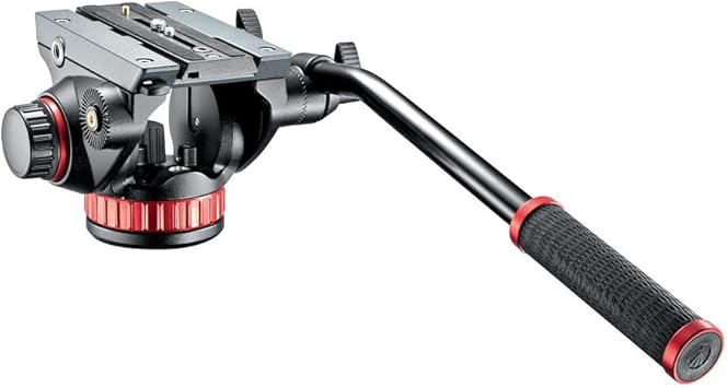 Manfrotto Video Head with Flat Base, Video Head for Compact Video Cameras and DSLR Cameras, for Filming, Videography, Content Creation, Vlogging, Live Streaming