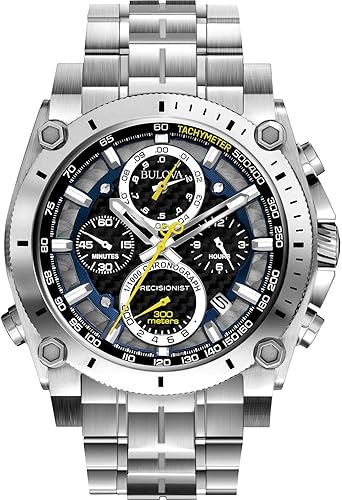 Bulova Men's Icon High Precision Quartz Chronograph Watch, Curved Mineral Crystal
