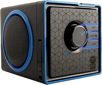 GOgroove SonaVERSE BX Wired Portable Speaker with USB Music Player - Cube Speaker with USB Flash Drive MP3 Input, 3.5mm AUX Port, Playback Buttons, Rechargeable 5 Hour Battery (Wired AUX Only)