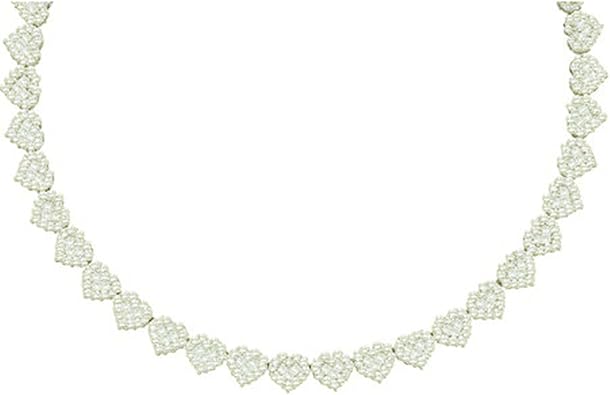 Dazzlingrock Collection 6.50 Carat (Ctw) 14K Round White Diamond Women Flower Necklace, White Gold