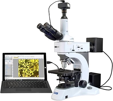 OMAX Metallurgical Infinity Polarizing Darkfield Microscope 50X-1500X+3.1MP CCD Digital Camera