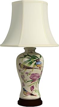 Red Lantern 29" Floral White Porcelain Lamp