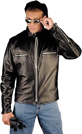 REED Men's Naked Cow Leather Motorcycle Jacket Made in USA