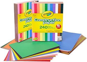 Crayola Construction Paper Bulk Pack (480 Sheets) – 10 Assorted Colors, 9x12, Teacher School Supplies & Classroom Must Haves, Card Making Craft Supplies, Art Paper