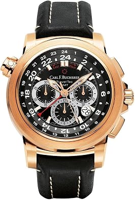 Carl F. Bucherer Patravi TravelTech GMT Chronograph Men's Rose Gold Automatic Chronometer Swiss Made Watch 00.10620.03.33.01