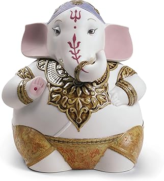 LLADRÓ Ganesha Figurine. Porcelain Ganesha Figure.