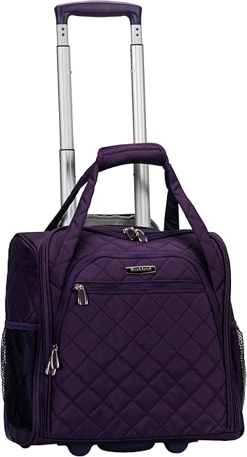 Rockland Melrose Upright Wheeled Underseater Carry-On Luggage, Purple