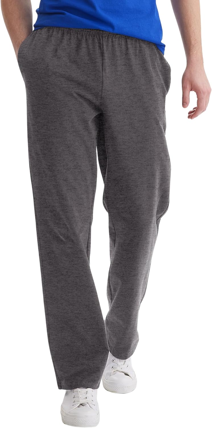 Hanes Men's Essentials Jersey Sweatpants, Cotton Lounge Pants with Pockets for Men
