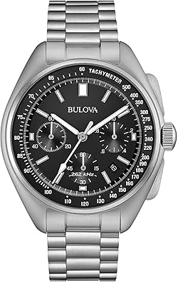 Bulova Men's Archive Series Lunar Pilot 6-Hand Chronograph High Performance Quartz Stainless Steel, Sapphire Crystal Style: 96B258