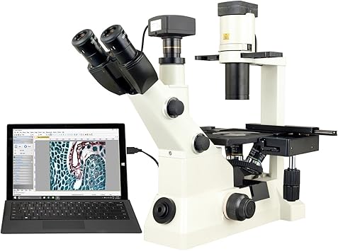 OMAX Inverted Phase Contrast Compound Microscope 40x-400x with USB3.0 High Speed 10MP Digital Camera
