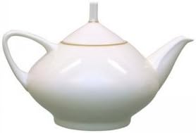 Lomonosov Porcelain Bone China Tea Pot Dome Golden Ribbon 47.3 fl.oz/1400 ml