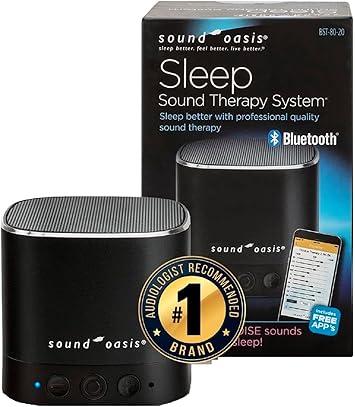 Sound Oasis Pink Noise Bluetooth Sound Machine for Sleeping, 20 Non-Looping Soothing Sounds with Speaker & Memory Function, Portable Sleep Sound Therapy for Home, Office or Travel