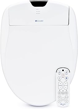 Brondell Bidet Toilet Seat S1400, Smart Toilet Seat, Dual Stainless-Steel, Self-Cleaning Nozzle With Clean Plus Technology, Endless Warm Water Bidet, Warm Air Dryer-Nightlight, Heated Seat, Round