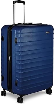 Amazon Basics 30" Hardside Large Checked Luggage with Multi-directional Wheels, Expandable for Up to 15% More Space, Scratch-Resistant Hardshell, Navy Blue