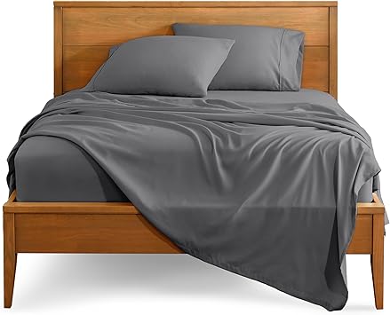 Bare Home Queen Sheet Set - 1800 Ultra-Soft Microfiber Queen Bed Sheets - Double Brushed - Deep Pockets - Easy Fit - 4 Piece Set - Bedding Sheets & Pillowcases (Queen, Grey)