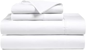 Bluemoon Homes King Size 100% Egyptian Cotton Sheets, 4Pc Smooth Sateen Weave Sheets Set, 18" Deep Pocket, Ultra Luxury Sheet, King Sheet Set - White Sheets