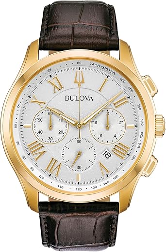 Bulova Men's Classic Wilton Brown Leather Strap Watch 46.5mm - 97B169
