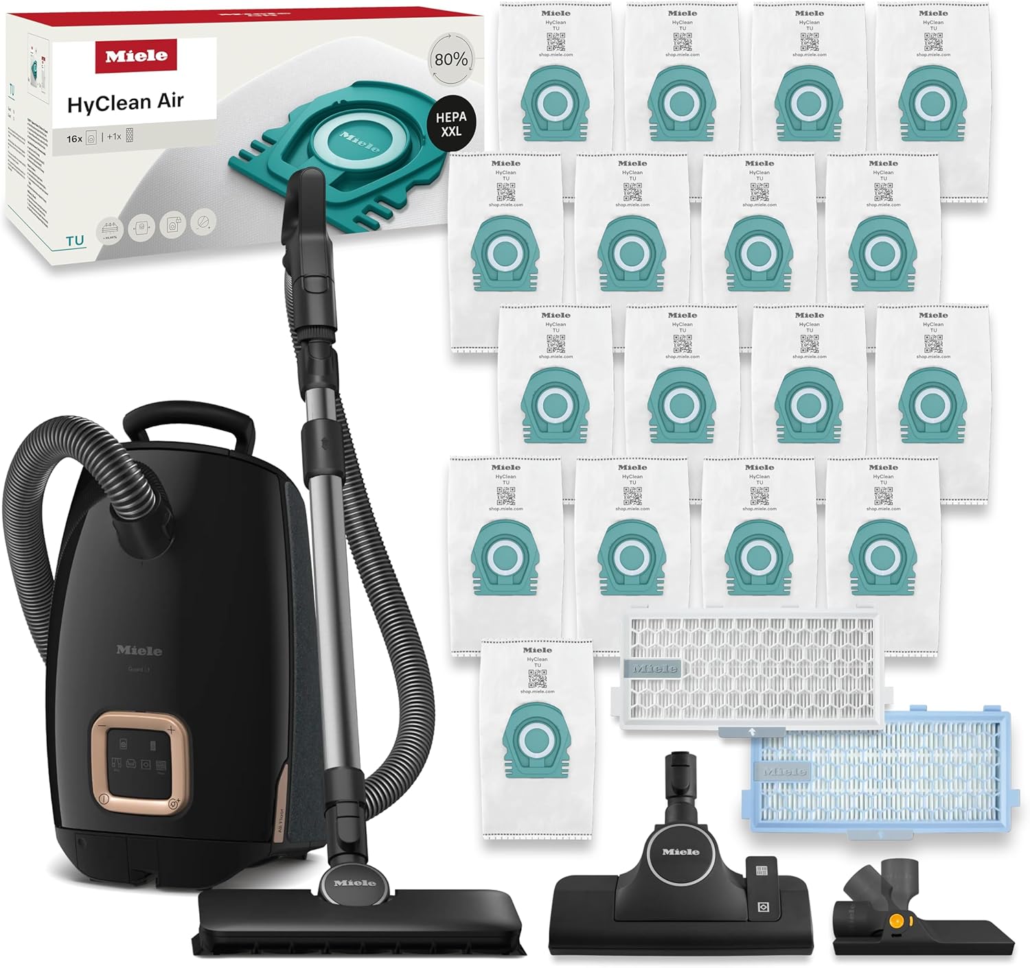Miele Complete C3 Calima Bagged Canister Vacuum Cleaner with Turbobrush floorhead, Suitable for Low-Medium Pile Carpet and Hard Floors, in Curry Yellow