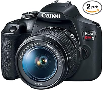 Canon EOS Rebel T7 DSLR Camera EF-S 18-55mm f/3.5-5.6 is II Lens Kit, 24.1 Megapixel CMOS (APS-C) Sensor, Full HD Videos, Built-in Wi-Fi, Beginner Photographers, Digital Camera, Black