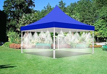 Misting Tent - Portable Outdoor Cooling Shade 10' x 20' With Mist System - 20 Nozzles - Easy Set-Up for Events (Blue)