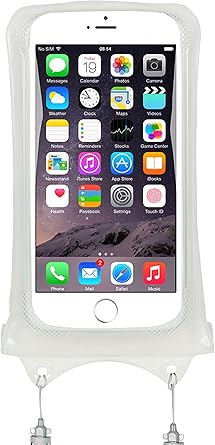 AquaVault 100% Waterproof Floating Smart Phone Case & Money Pouch - Fits All Phones - Made from Premium Heavy Duty PVC for Added Drop Protection - Includes Adjustable Neck Strap. White