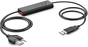 Plantronics - Electronic Hook Switch APU-76 (Poly) - Cable for DECT and 900 MHz Headset - One Touch Call Control