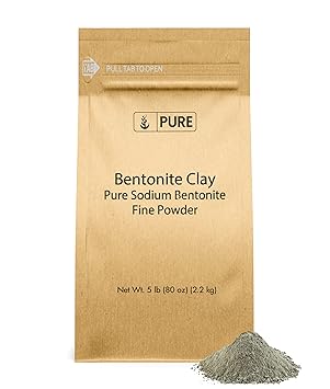 PURE ORIGINAL INGREDIENTS Bentonite Clay (5 lb) Fine Powder, Sodium Bentonite, For Face Masks & More