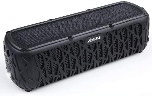 Solar Bluetooth Speaker 60 Hours Play Time 5000mAh Power Bank Outdoor Portable Wireless Dual Speaker with Mic Stereo Sound Bass, for Home, Hiking, Travel, Riding, Beach, Camping-Black
