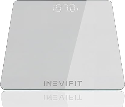 INEVIFIT Premium Bathroom Scale, Highly Accurate Digital Bathroom Body Scale, Measures Weight up to 400 lbs. Includes Batteries