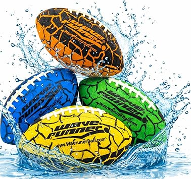 Wave Runner Water Football for Pool and Beach | Waterproof Football for Outdoor Games for Adults, Teens, and Kids - Lightweight Pool Toys, Easy Wet Grip, Outdoor Summer Toy