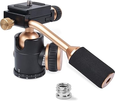 Tripod Head, Flexi-Tilt Universal Ball Head with Quick Release Plate, 1/4 Screw for DSLR Camera, Video Camcorder, Cellphone/Pad, Mirrorless Cameras, Ring Light, Selfie