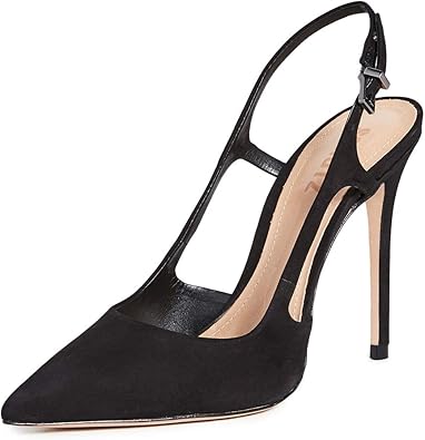 SCHUTZ Boris - Heels for Women - Wrapped Stiletto Heel - Leather Outsole - Pointed Toe - Sling Detail Black Nobuck 7 M