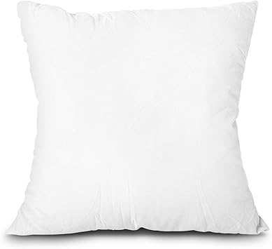 EDOW Throw Pillow Insert, Lightweight Soft Polyester Down Alternative Decorative Pillow, Sham Stuffer, Machine Washable. (White, 18x18)