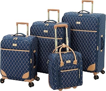 LONDON FOG Queensbury With Lightweight, Expandable, Telescoping Handles, Navy, 4 Piece