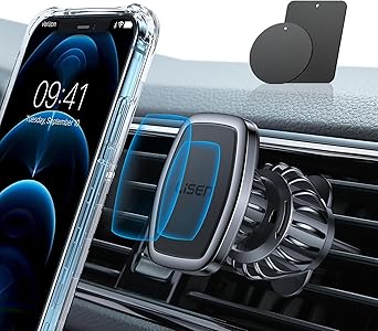 LISEN Magnetic Phone Holder for Car, Car Phone Holder Magnetic with Upgraded Clip & Ultra 6 Strong Magnets, Magnetic Car Phone Mount Magnet for Car Automobile Cradles, Soporte de Telefono para carro